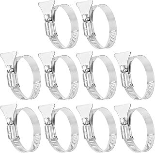 Pool Hose Clamps for 1 1/2" Above Ground Swimming Pool, 1 9/16" - 2 1/2" (40-63mm) Adjustable Thumb Screw Key Hose Clamps, Stainless Steel Filter Pump Hose Connector Clamps, 10 Pcs