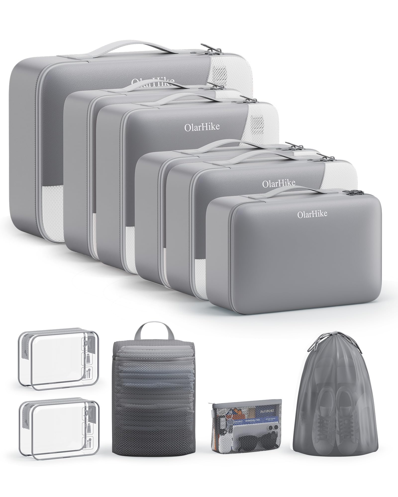 OlarHike 11 Set Packing Cubes for Travel,Gifts for Women Mom,Anti-Tearing Suitcase Organizer,with Over 1000 pcs Mesh Holes,Vacation Essentials &amp; Accessories for Cruise Ship