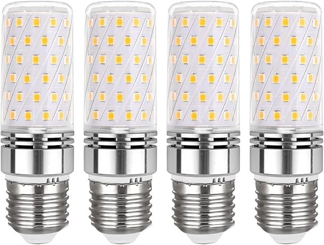 Akynite E27 LED Corn Light Bulb 12W Cool White 6000K, 1450LM, 360° Beam Angle, 230V, Equivalent to 100W E27 Halogen Bulbs, Edison Screw ES LED Corn Lamp, Not Dimmable, Pack of 4