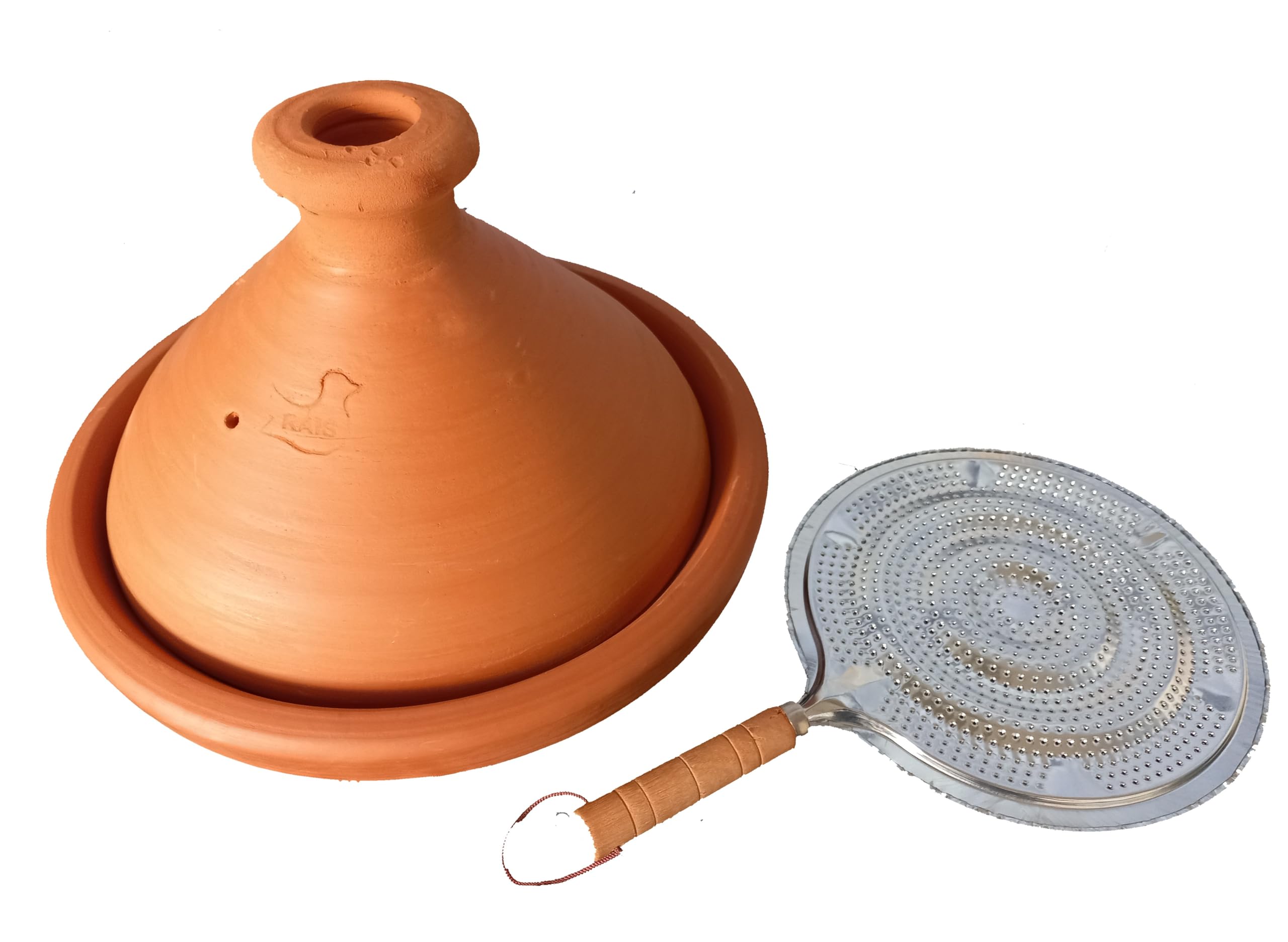 Tajine Marocchino In Ceramica Con Fondo Acciaio Inox - Ø 30 Cm, Per Cucina Sana - Foto 3