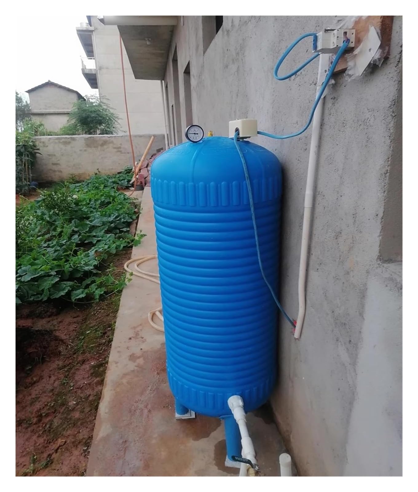 Vaso de expansión Tanque de presión de agua para bomba de pozo, tanques verticales precargados, contenedor de almacenamiento de agua, tanques presurizados para riego de casas y granjas con kit montaje