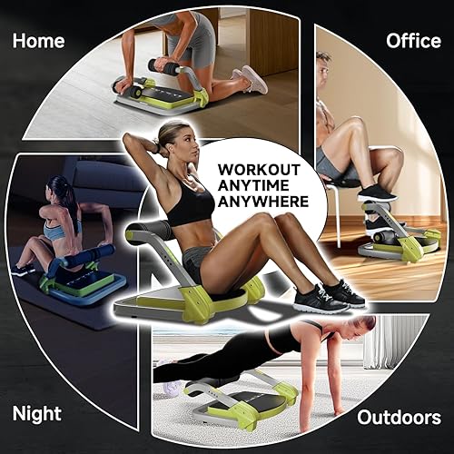 Miniatura 7 de Máquina de entrenamiento abdominalcrujido, equipo de entrenamiento abdominal, 4 de resistencia ajustable, máquina de sentarse para entrenamiento de