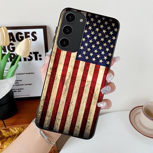 Miniatura 6 de Funda diseñada para Samsung Galaxy S23 5G, diseño retro de la bandera de Estados Unidos, para mujeres y niñas, delgada, suave, TPU a prueba de