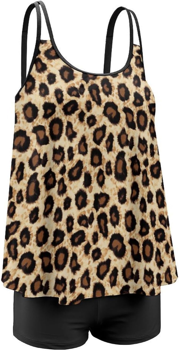 Cow Print Plus Size Swimsuit for Women Womens Swimsuits Tankini Elasticity Strap Pad