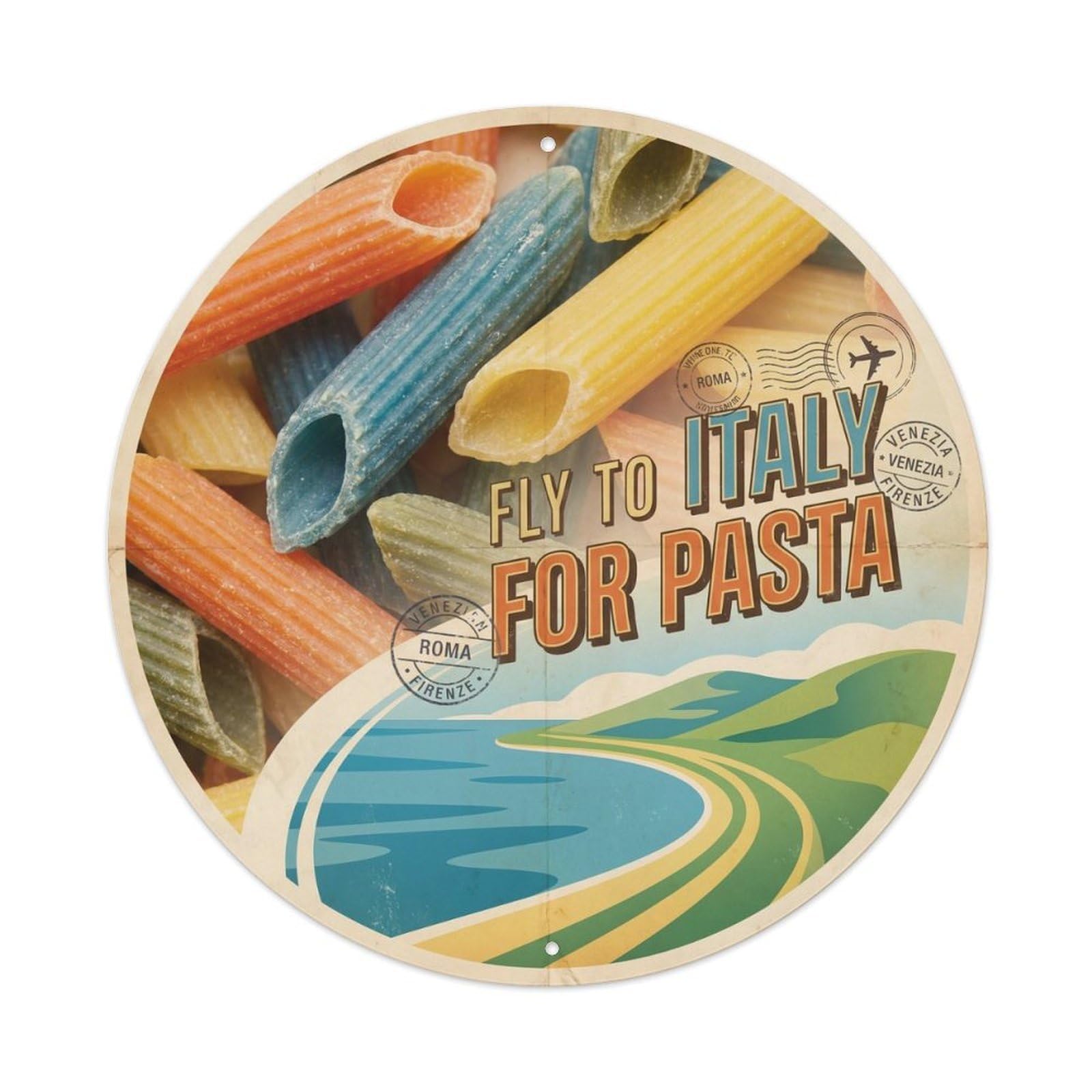Pasta Lunch Travel Trattoria Food Culture Metal Tin Sign