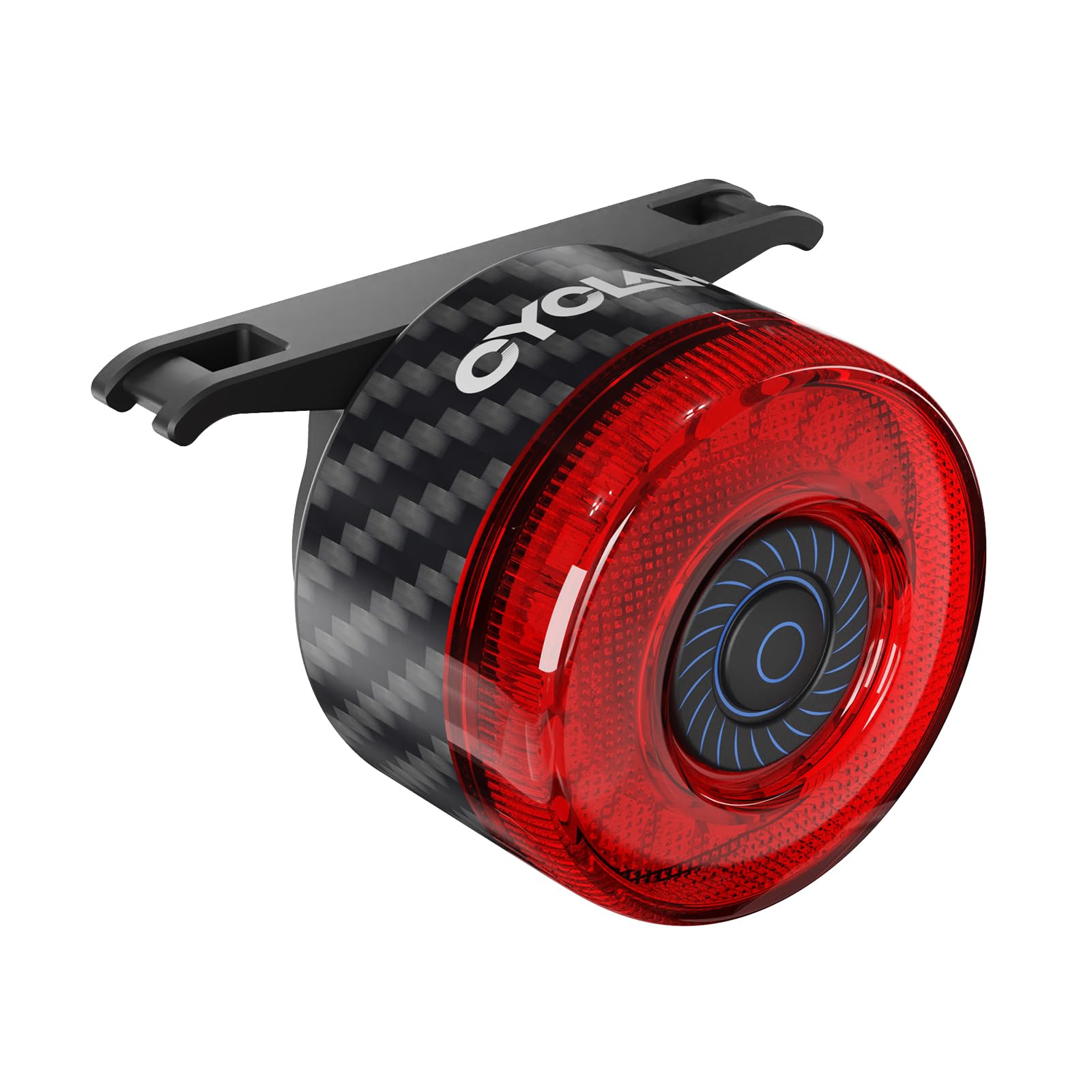 CYCLAMI Rear Bike Lights, Type-C Rechargeable Bicycle Lights Back, Intelligent + Manual Mode,6 Modes Bike Light, Waterproof IP65,Carbon Fiber Textured Surface,Cycle Lights for Road Safety