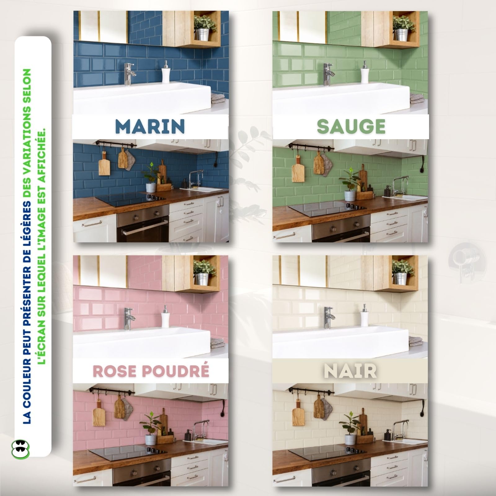 Peinture carrelage cuisine & salle de bain à l'eau - finition MAT | Sans sous-couche | Lavable | Haute résistance (Nacre, 4 litres)