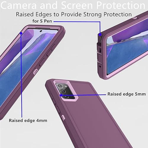 Miniatura 4 de Funda resistente para Samsung Galaxy Note 20 (no para Note 20 Ultra), resistente a prueba de polvo a prueba de golpes, 3 en 1, funda resistente para