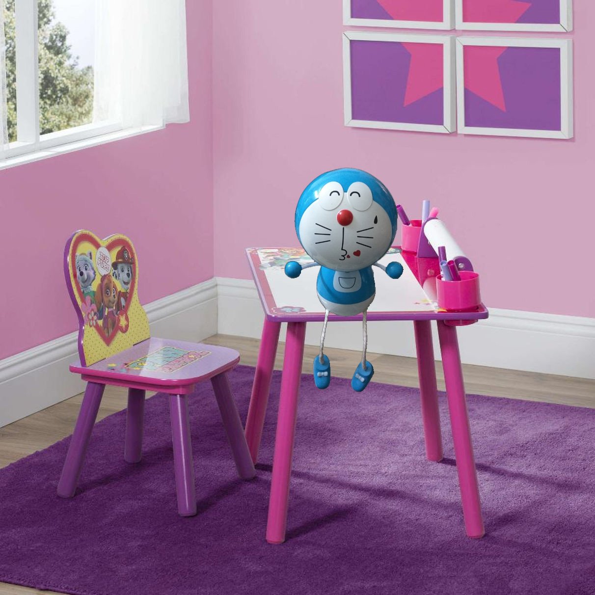 LIGHTER HOUSE� Newest Arrival Rechargeable Desk Lamp for Kids Table/Bedroom Decor - Dora Blue Colour-image-27