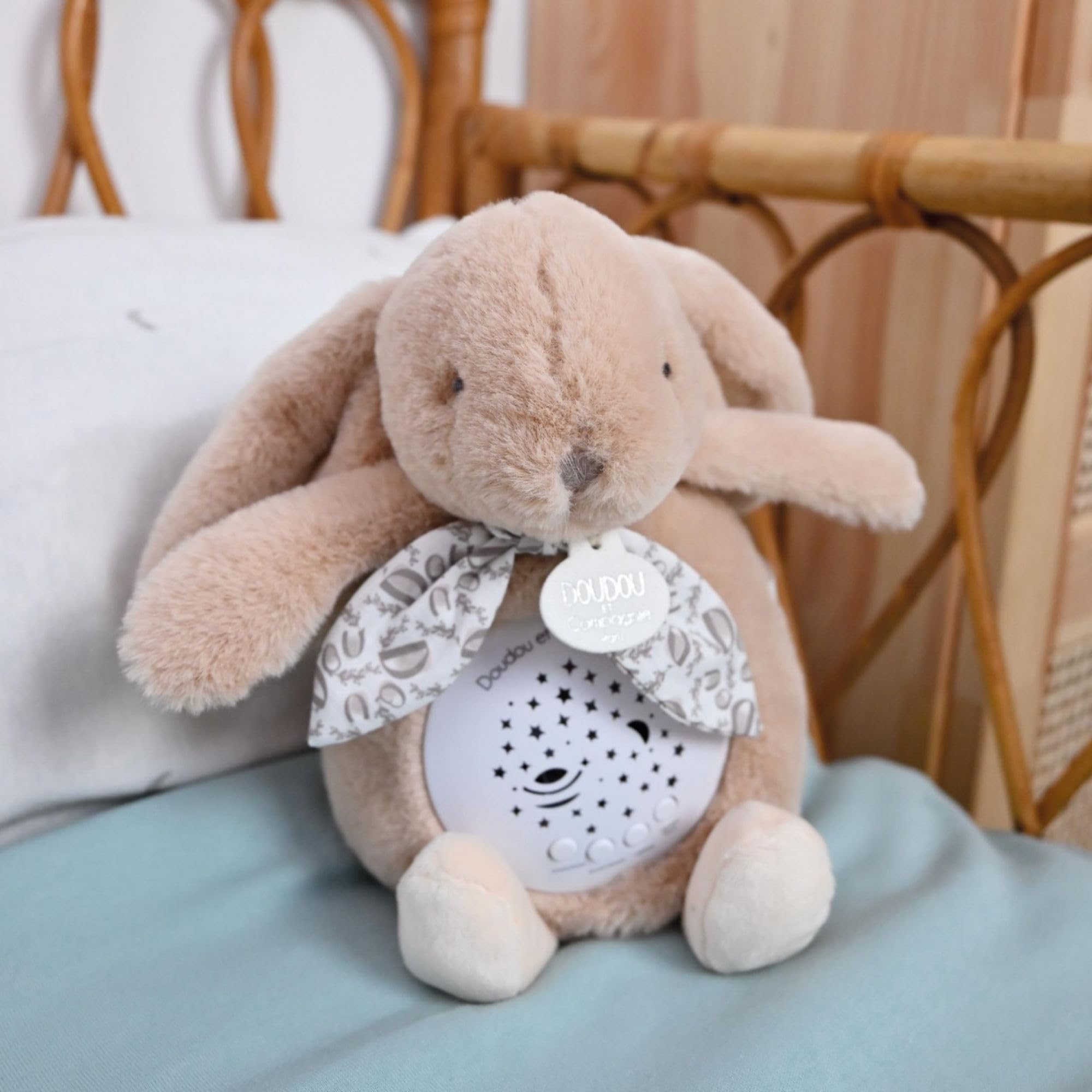 Doudou et Compagnie Nocne światło muzyczne Królik Kołdra - Beżowy
