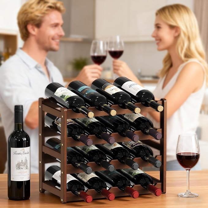 Organizador de Vinos de Bambú para 16 Botellas, 4 Niveles miniatura 2