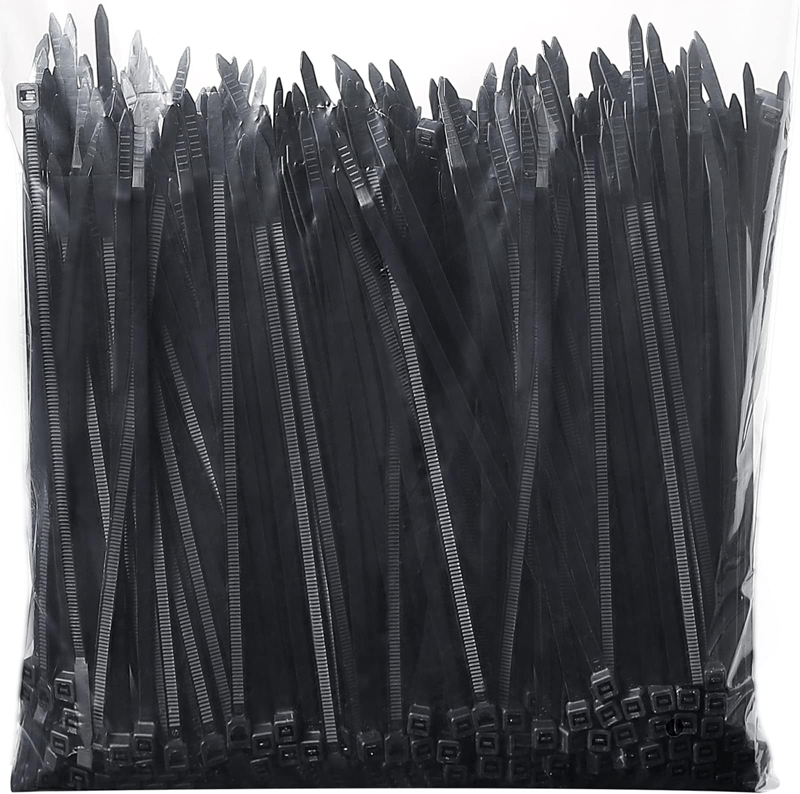 5002000pc 4" to 8" Fuel Line Black Wire Cable Zip Tie, UV