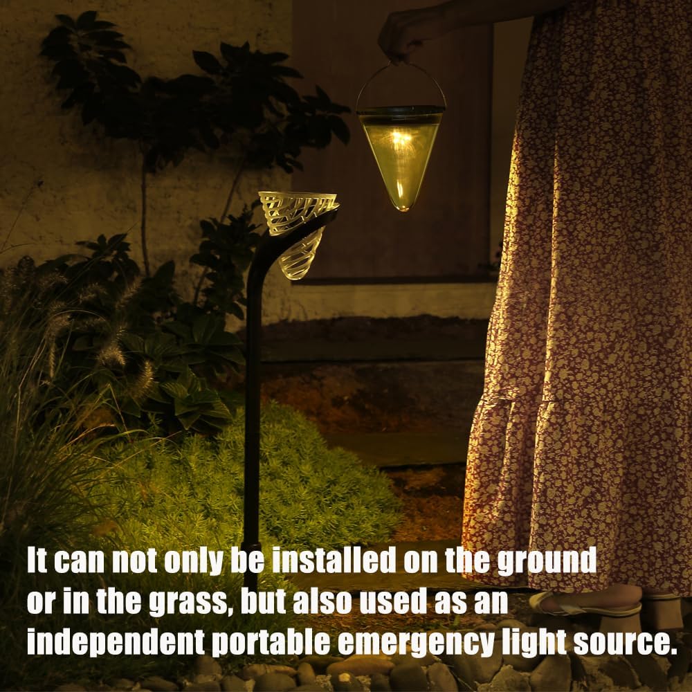 Solar Pathway Lights Outdoor 2 Pack, Auto On/Off Waterproof Landscape Lighting for Walkway Garden Yard, Adjustable Temperature Warm Light Cool/Warm, 3000K/6000K 8h+