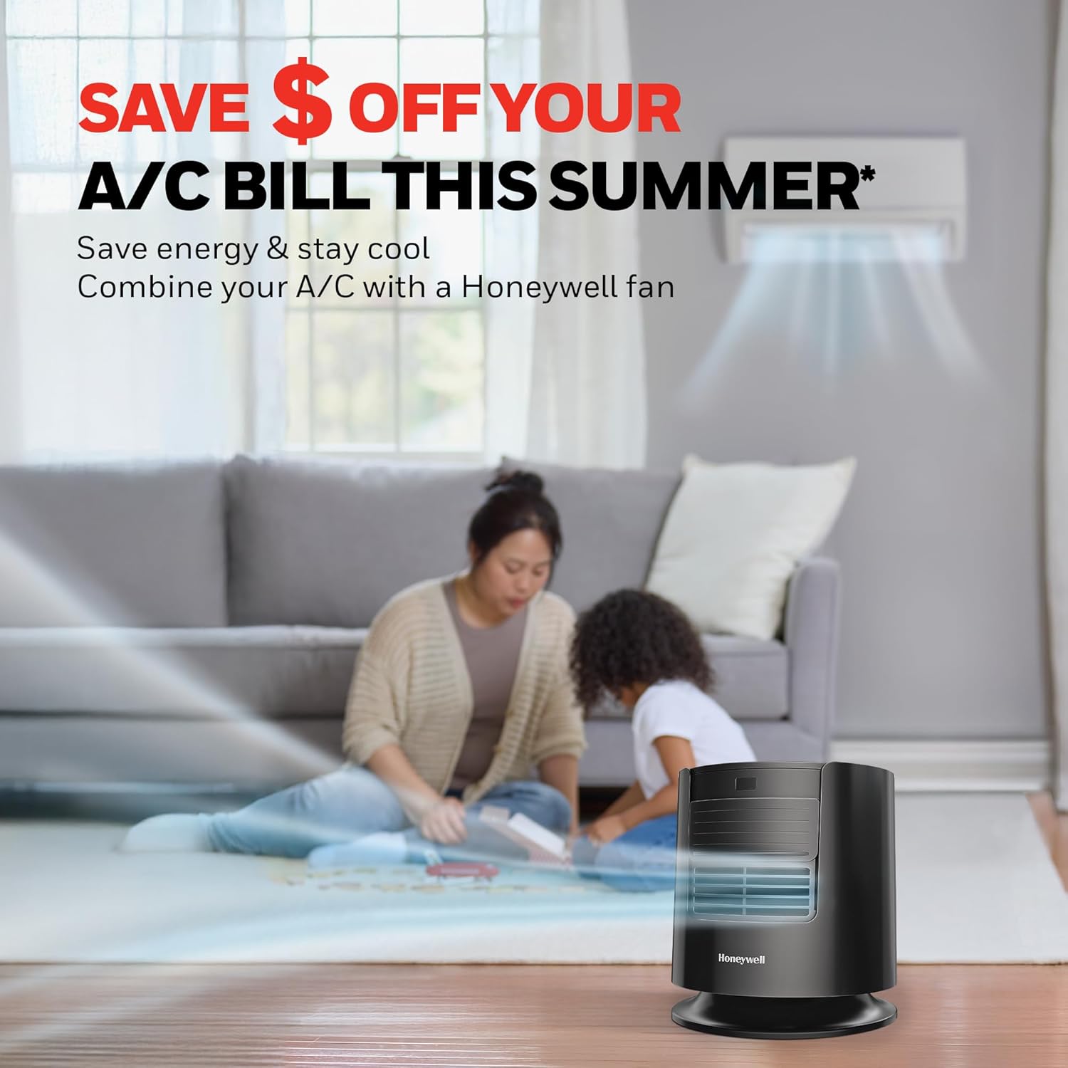 Honeywell QuietSet™ Personal Sleep Fan Noise Machine with Pink Noise, 3 Speeds, Adjustable Head, Nightstand and Bedside Fan, Black, HTF300B