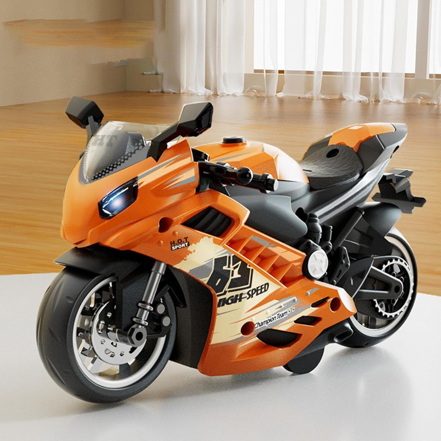 Sound and Light Motorcycle - Sound Light Motorcycle, Motorbike Toy, Toys Motorcyclee with Sounds, Powered Play Toys Motorbike | Push and Go Motorcyclee Toy with Batteries for Children, Adults