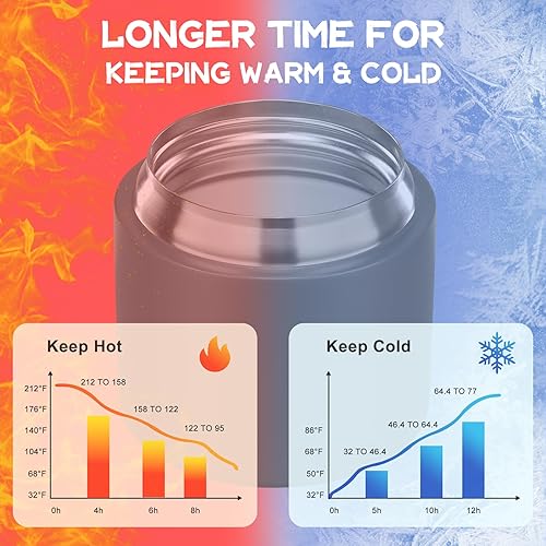 Miniatura 4 de 2 - in - 1 Soup Thermo for Hot Food 14oz with Snack Box Container Leak Proof Insulated Lunch Container Kids and Adults Stainless Steel Double Wall