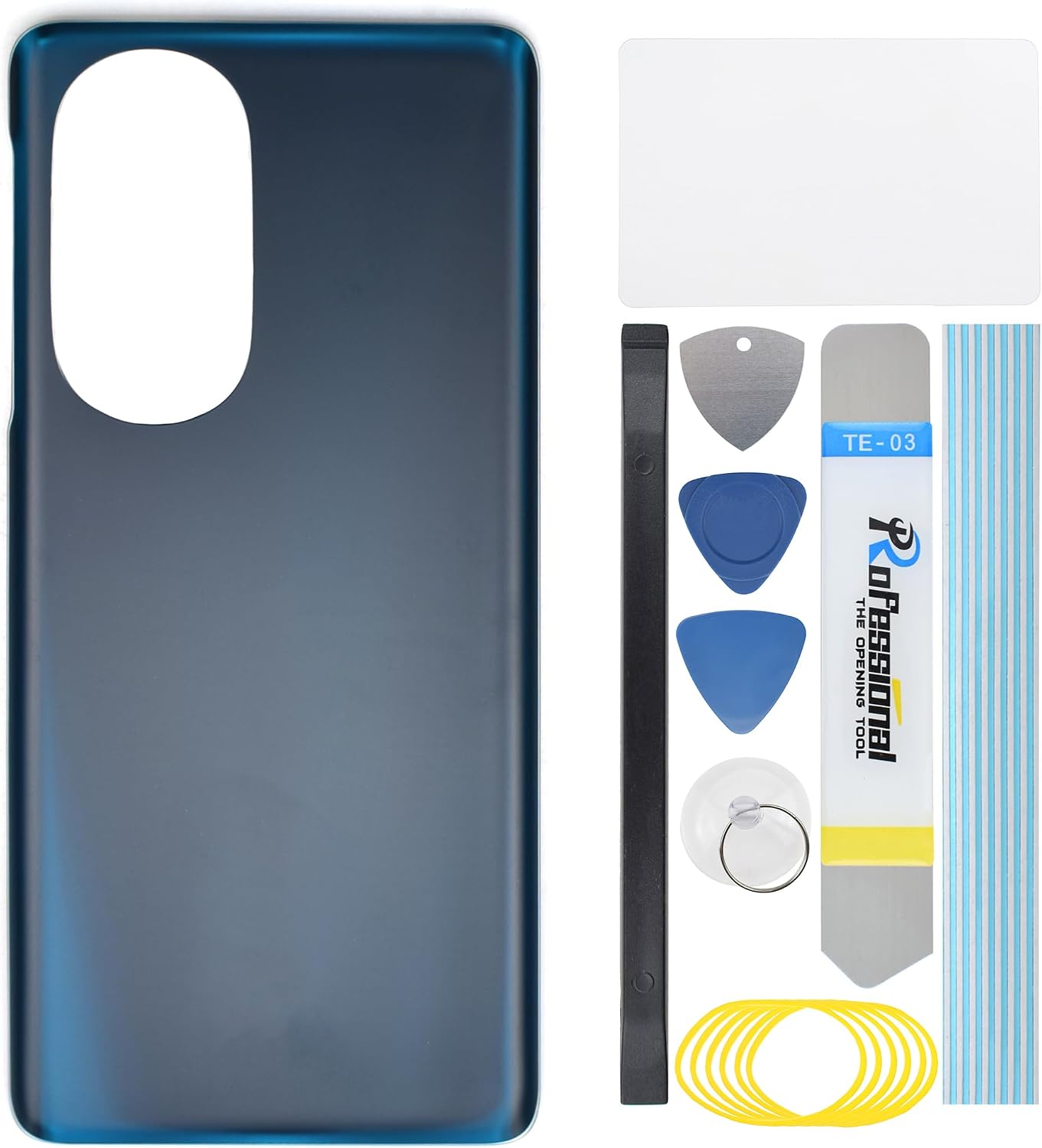 Blue Plastic Back Replacement for Motorola Edge 30 Pro XT2201-1 Battery Door Back Panel Repair Part with pre-install adhesive