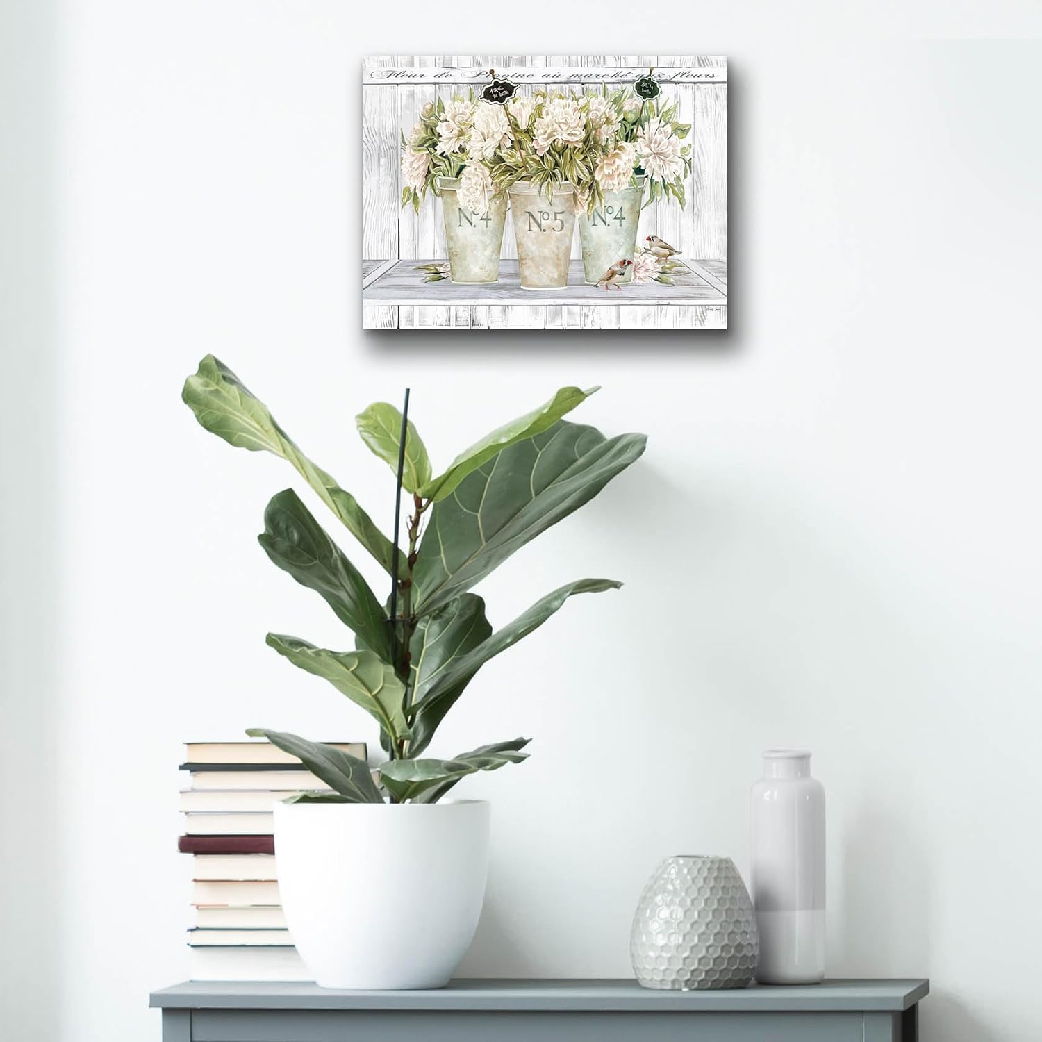 Epic Art 'French Peonies Still Life II' by Cindy Jacobs, Acrylic Glass Wall Art, 16"x12"