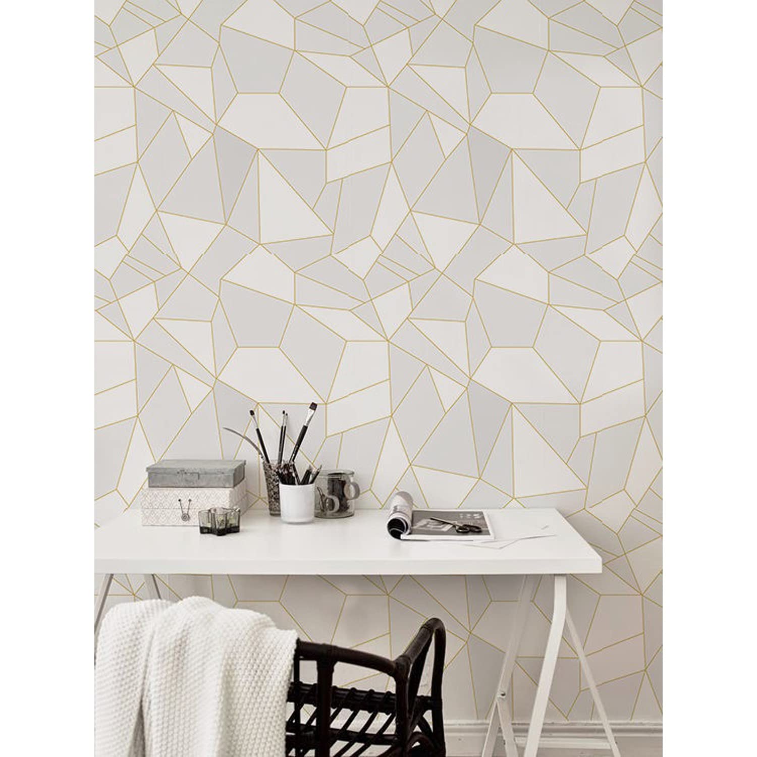 Fotomurale Entretela para Tapar Imperfecciones de Pared con Diseño de Triángulos Ligeros
