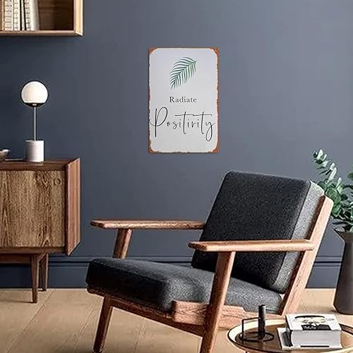 Miniatura 5 de Cartel de metal retro con texto en inglés "Radiate Positivity Game", letrero de lata de Halloween, cueva, bar, club, arte de pared para el hogar, 8
