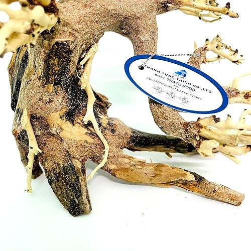 Miniatura 10 de Árbol de acuario bonsái de madera flotante (8 pulgadas de alto x 6 pulgadas de largo), decoración de pecera hecha a mano  Bonsái de madera flotante