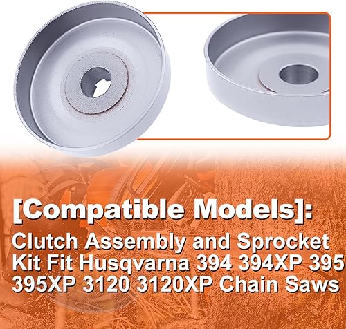 Miniatura 5 de Kit de rodamientos de piñón de llanta de tambor de embrague 3/8-7T para Husqvarna 3120 394XP 395XP 3120XP Jonsered 2094 2095 motosierra 503701501