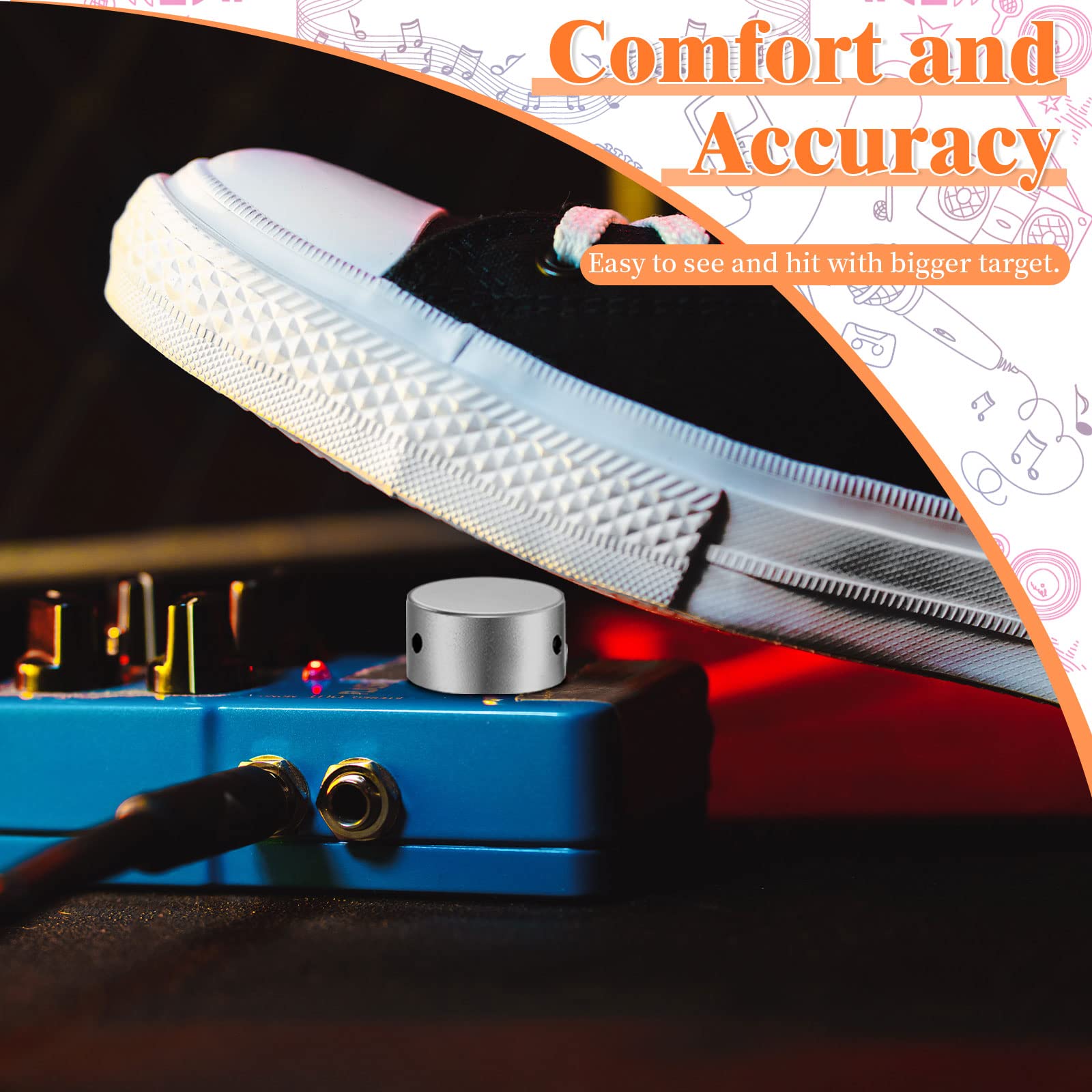 Buy Barefoot Pedal Buttons Footswitch Topper Metal Guitar Pedal Button