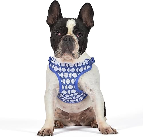 The Dodo Arnés para perro, estampado de dodo azul, talla mediana arnés fácil de poner para perros tela de malla transpirable cierre a presión,