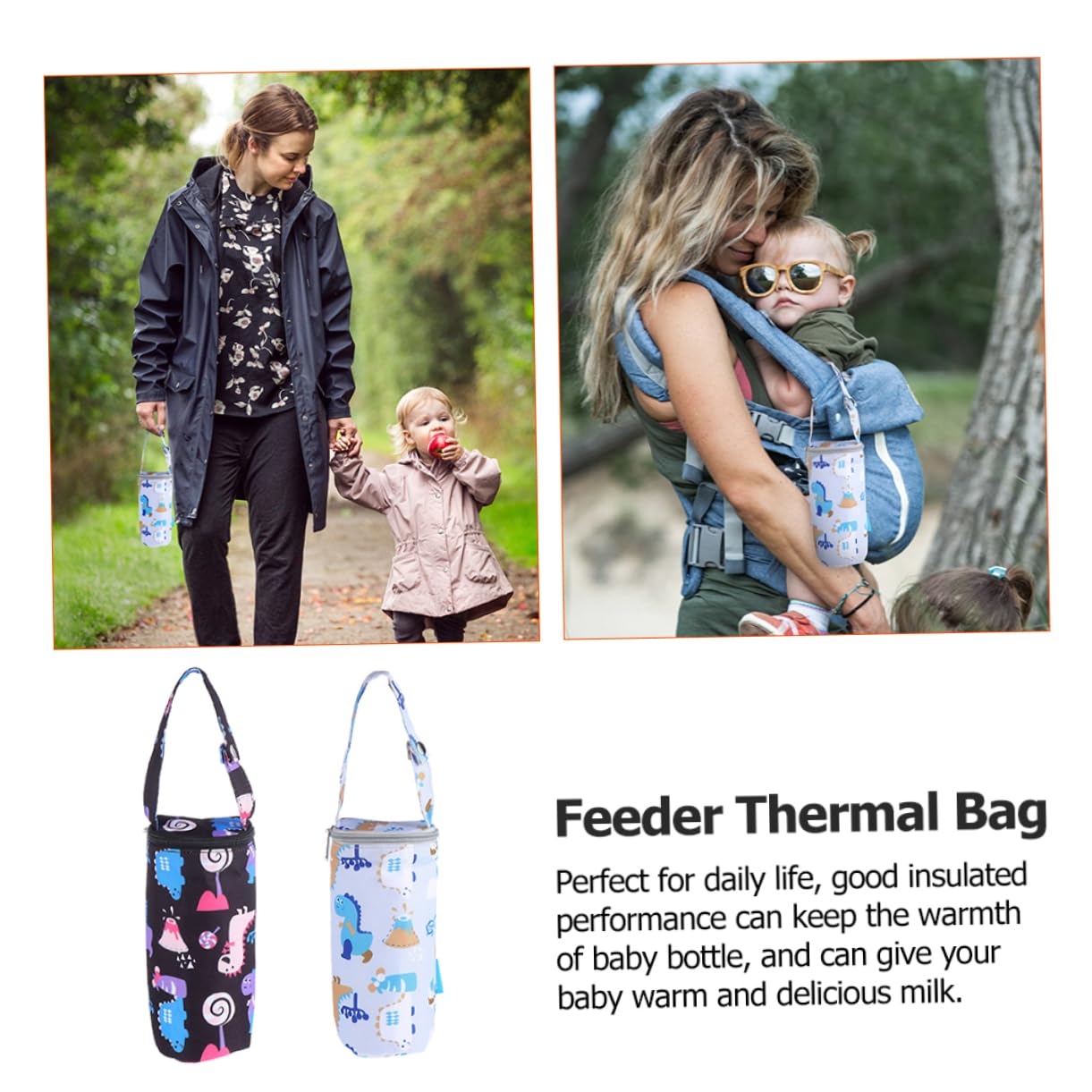 TOYANDONA 4piezas Bolsa Térmica para Biberones Aislante y Lavable para Mantener Leche Paseos Bebés