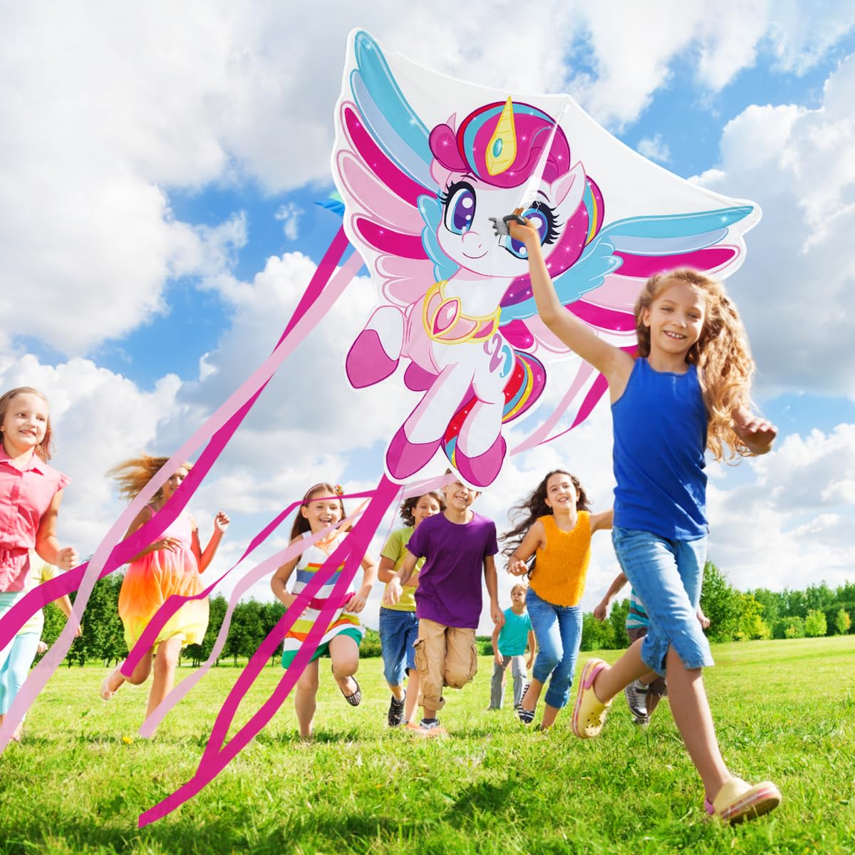 Dellyy Einhorn-Drachen Für Kinder & Erwachsene – Riesiger Stranddrachen Für Outdoor-Spaß