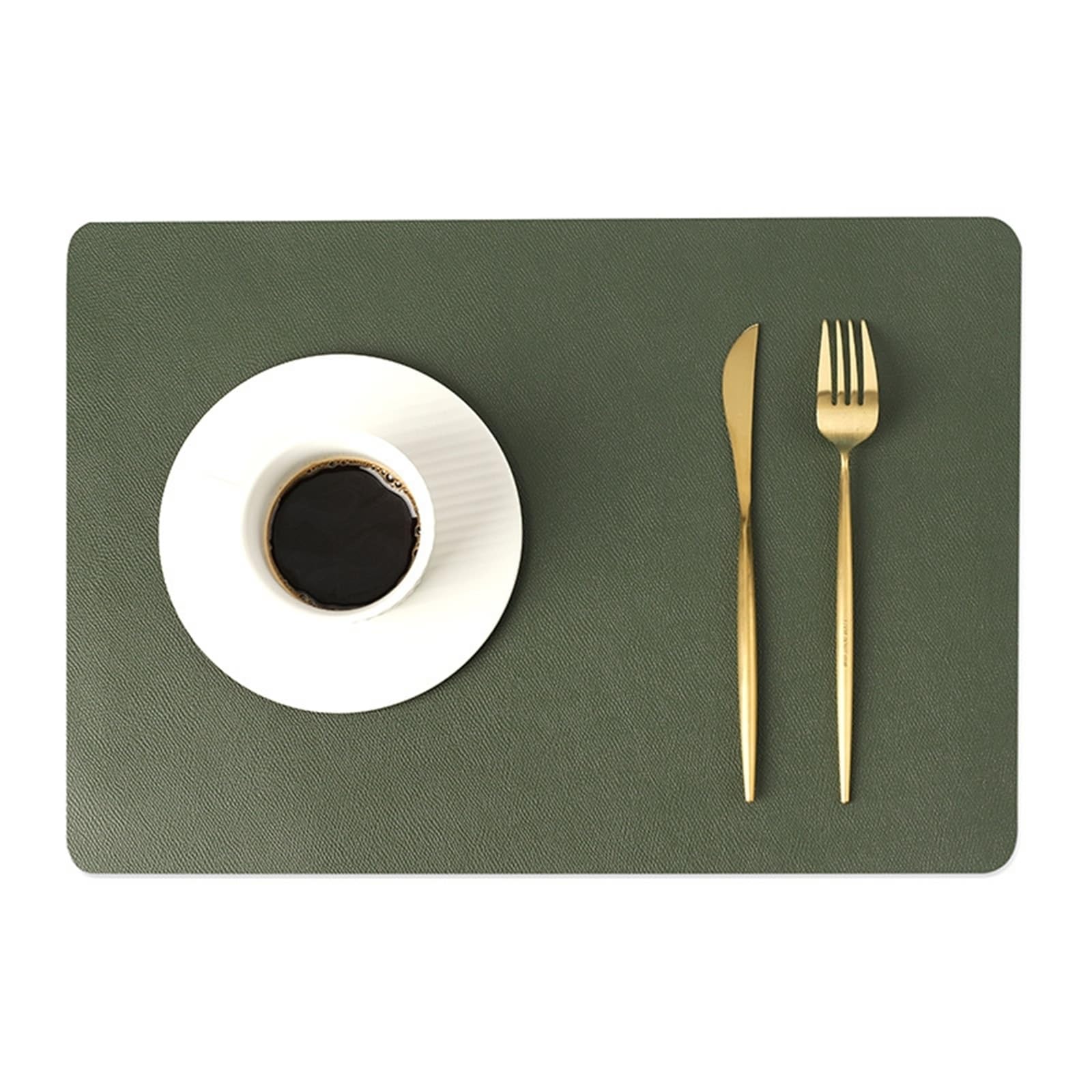 Set de table en cuir vert lavable pour stopper les taches