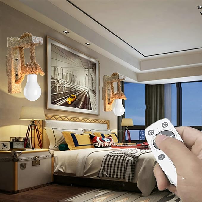 DCOC Set van 2 dimbare wandkandelaars-plug-in, wandlamp armaturen met afstandsbediening dimmen, 10W lampen 800lm plug in koord wandlamp, voor slaapkamer corridor restaurant woonkamer photo 2