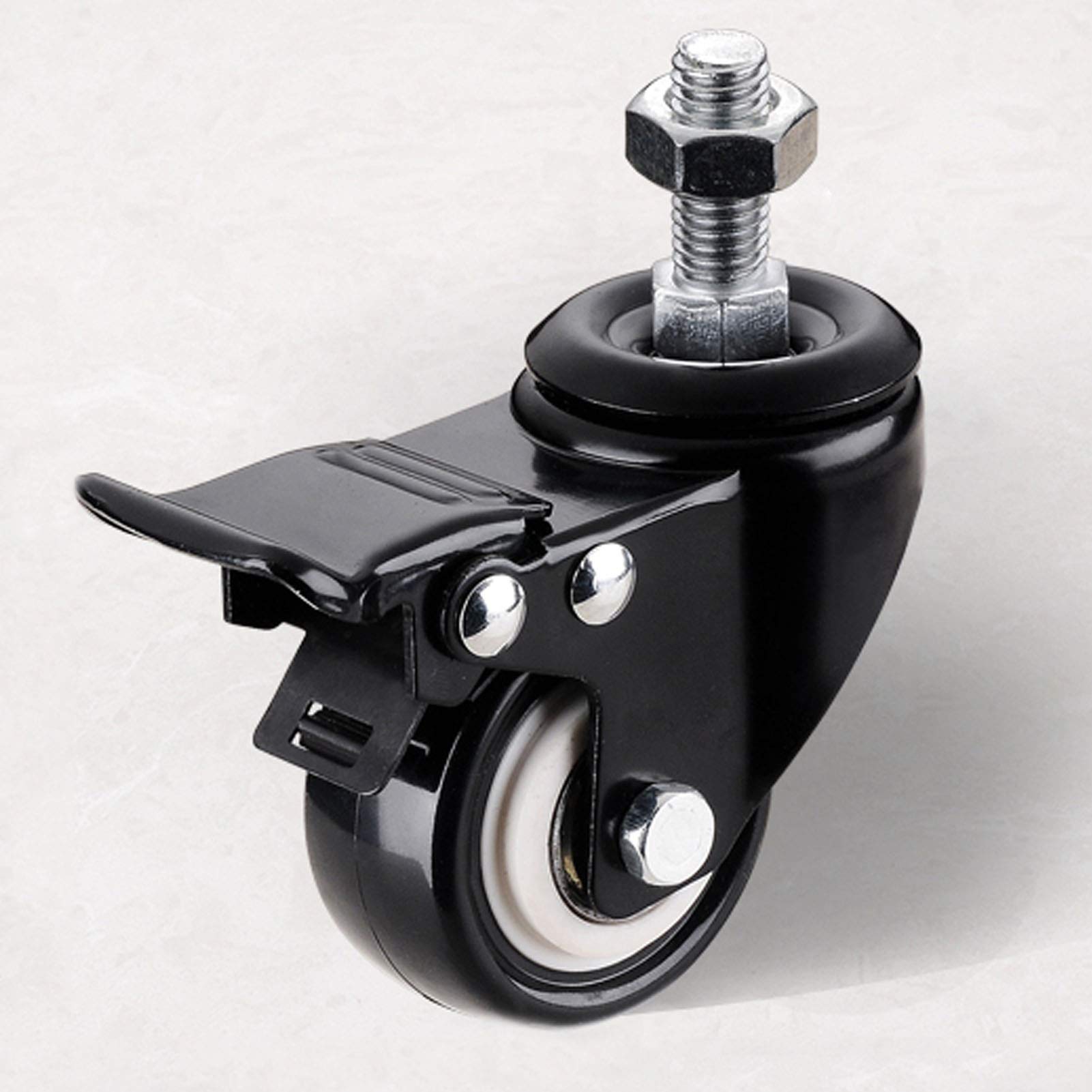 4 ruote girevoli per carichi pesanti da 2,5 (64 mm) con albero filettato M8 x