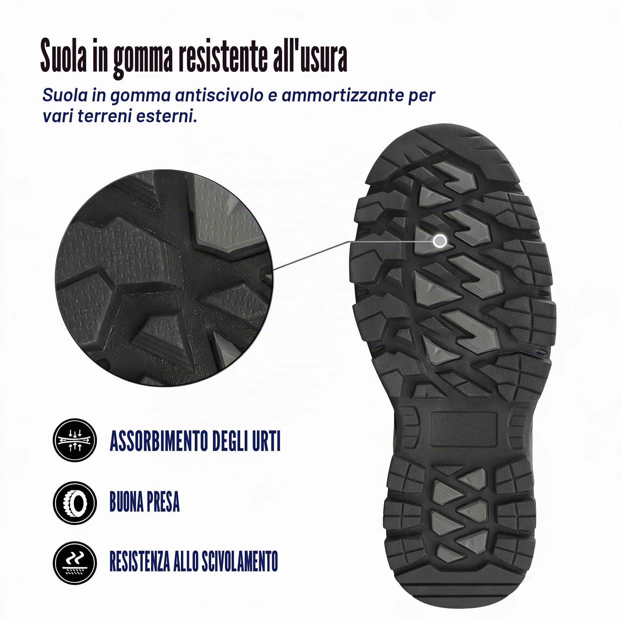 Scarpe Trekking Uomo Impermeabili Scarpe da Montagna Escursionismo Traspiranti Stivali da Escursionismo Anfibi Militari Uomo
