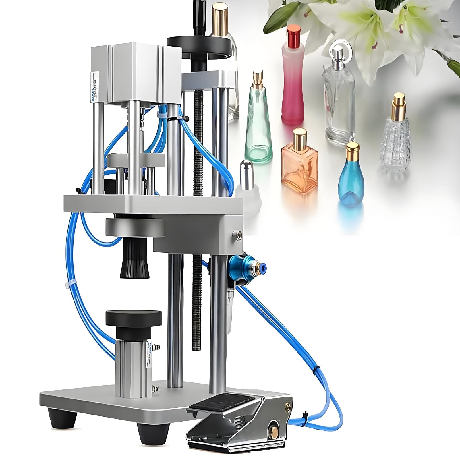 DNEPEI Pneumatic Crimping Tool, Perfume Bottle Capper for Glass Vials Tabletop 13mm
