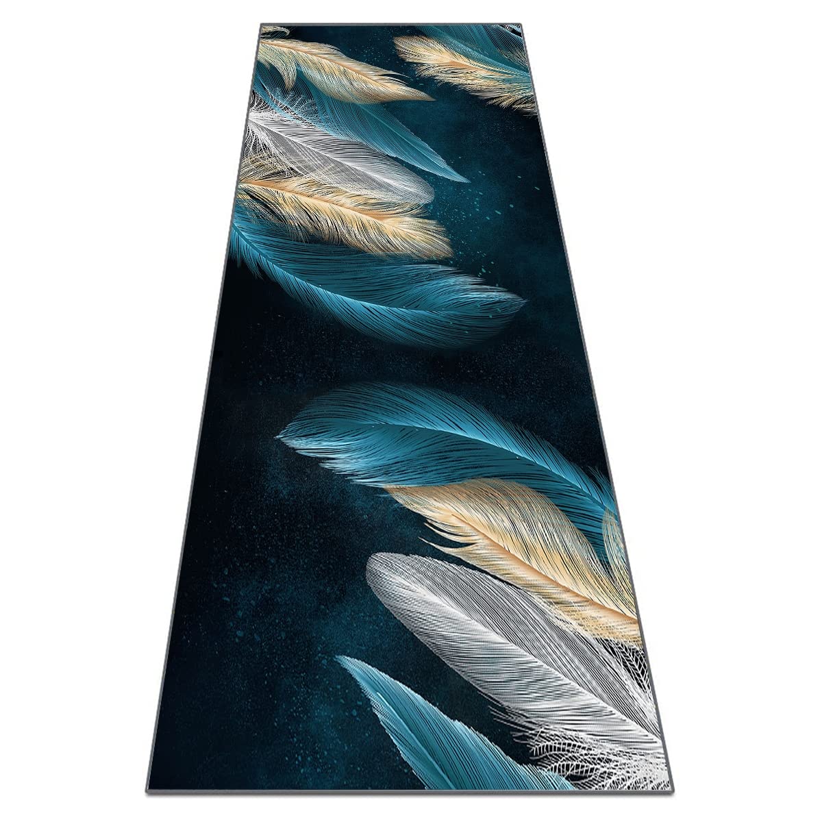 Tapis de cuisine devant évier beige et noir 100x300cm lavable