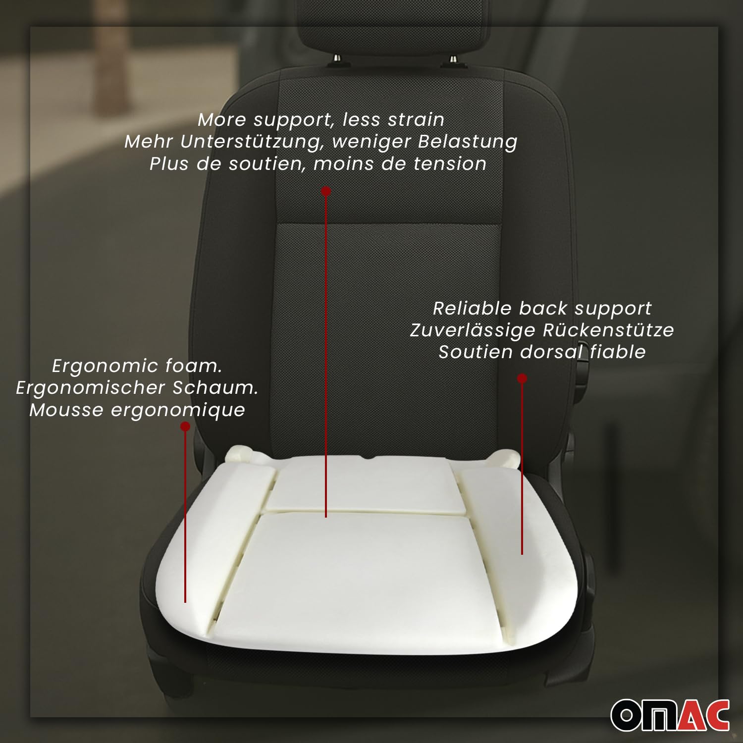 OMAC Sitzpolster para Opel Vivaro A 2001-2014 - Izquierdo o Derecho passend - Ersatz Fur Originalschaum Sitzflache - 1 Pieza