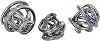Deco 79 Glass Abstract Handmade Decorative Sculpture Iridescent Knotted Ball Home Decor Statues, Set of 3 Accent Figurines 5, 4, 4W, Dark Gray