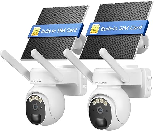 Miniatura 1 de Cámara de seguridad celular 4G LTE al aire libre, cámara de seguridad fuera de la red sin WiFi alimentada por energía solar, cámara solar PTZ de 360