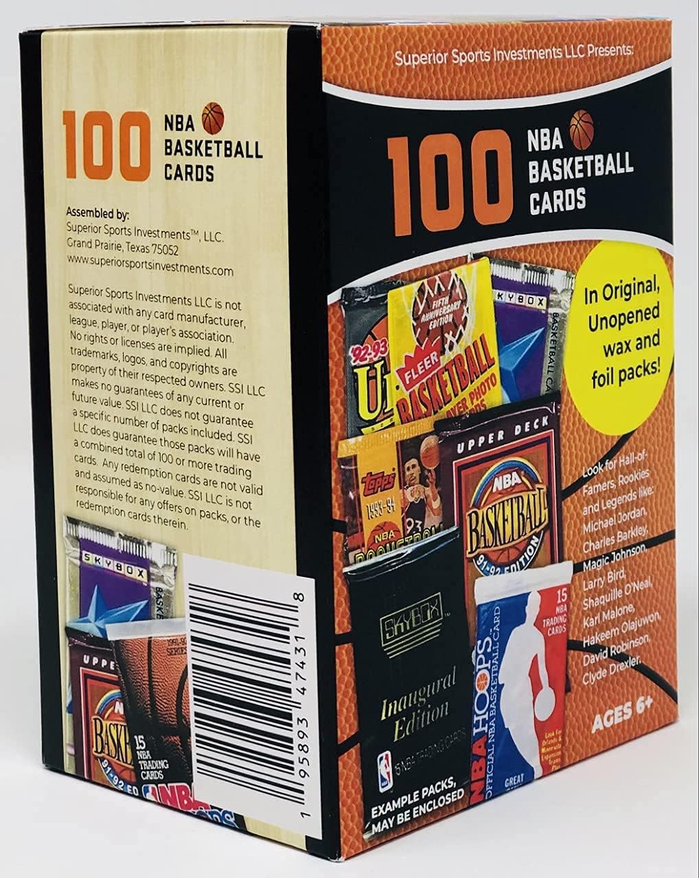 LLC 100 NBA Basketball Cards in Original Unopened Wax and Foil Packs Blaster Box