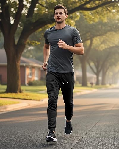 Vista 5 de BUXKR - Pantalones deportivos casuales para hombre, joggers para trotar, correr o actividades atléticas