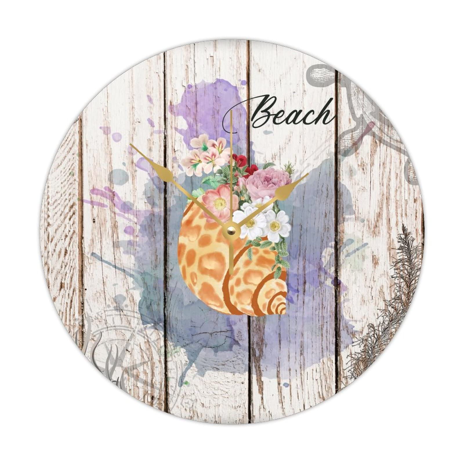 Horloge de plage en bois 38 cm cuisine salon et chambre sans bruit