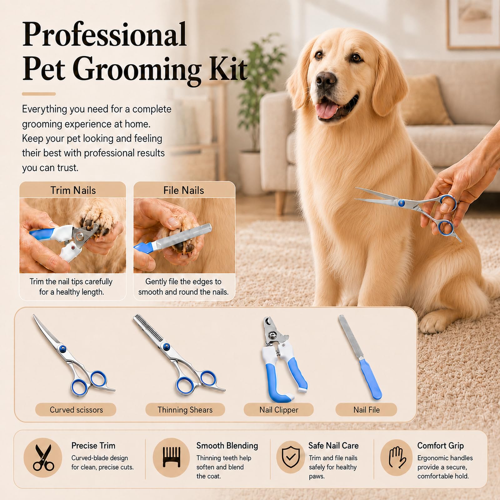 Dog Grooming Vacuum Kit - Hair Clipper & Brush -7 Dog Grooming Vacuum Kit - Hair Clipper & Brush -7