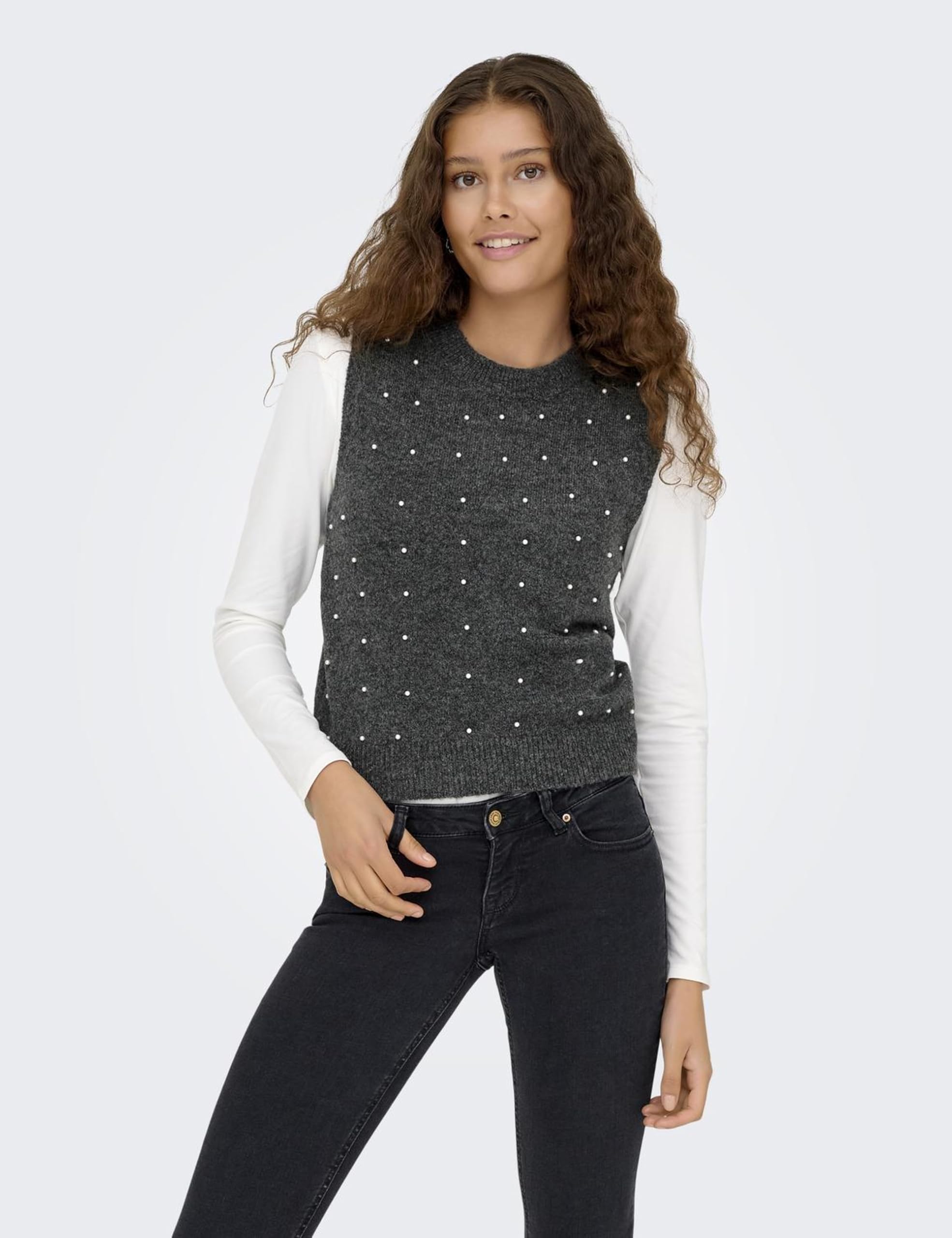 ONLY Onlrenata SL O-Neck Pearl Vest KNT Onlrenata SL O-Neck Pearl Vest KNT Femme (Lot de 1)