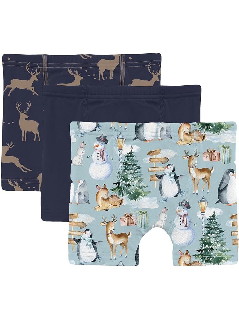 Multi Kickee Pants Print Boxer Brief Set Of 3(Toddler/Little Kid/Big Kid)