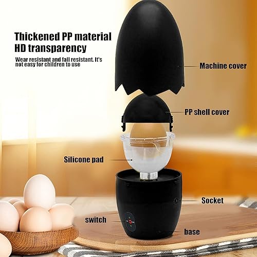 Miniatura 5 de AYNEFY Molinillo de huevos, portátil para hacer huevos dorados, herramienta de cocina de 100 a 240 V para padres, agitador de huevos para cocina,