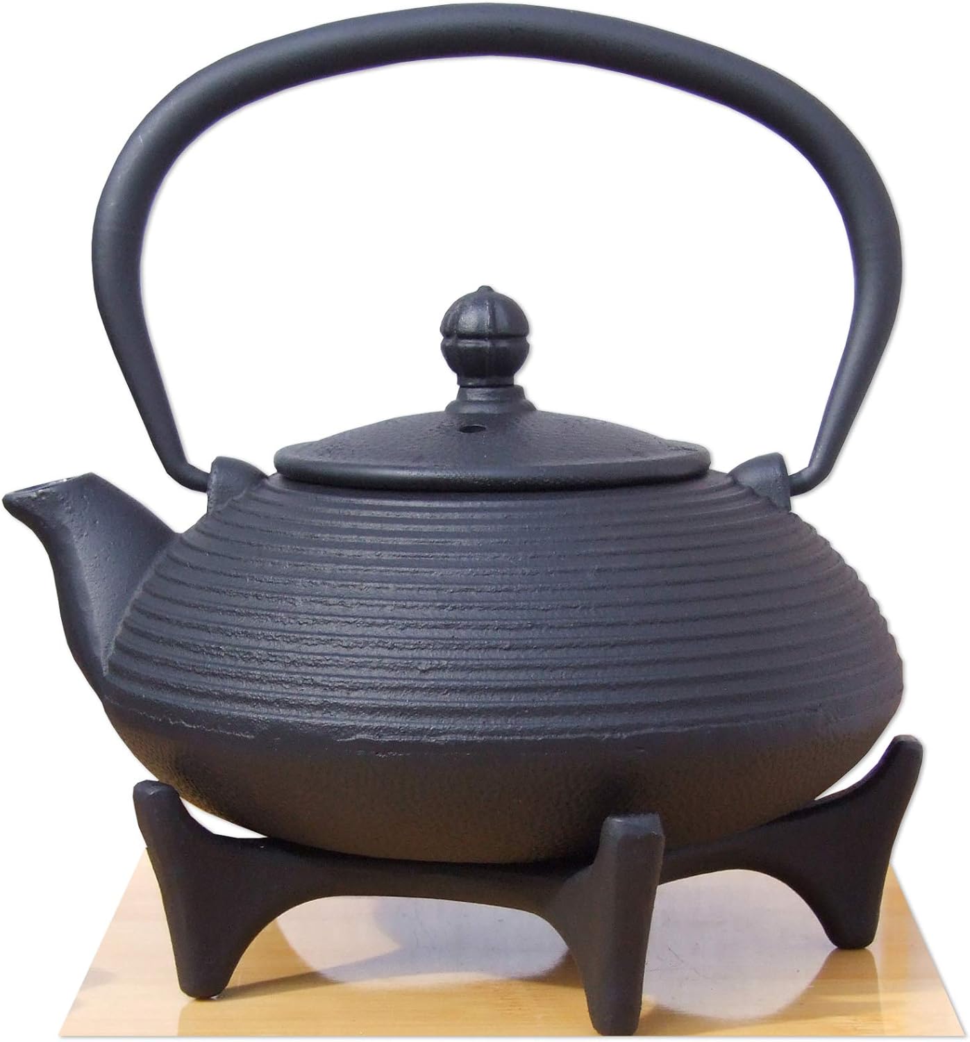 Star Trivet 125 & Cast Iron Black Zen Ripple Tea Pot Kettle 0.4 Litre