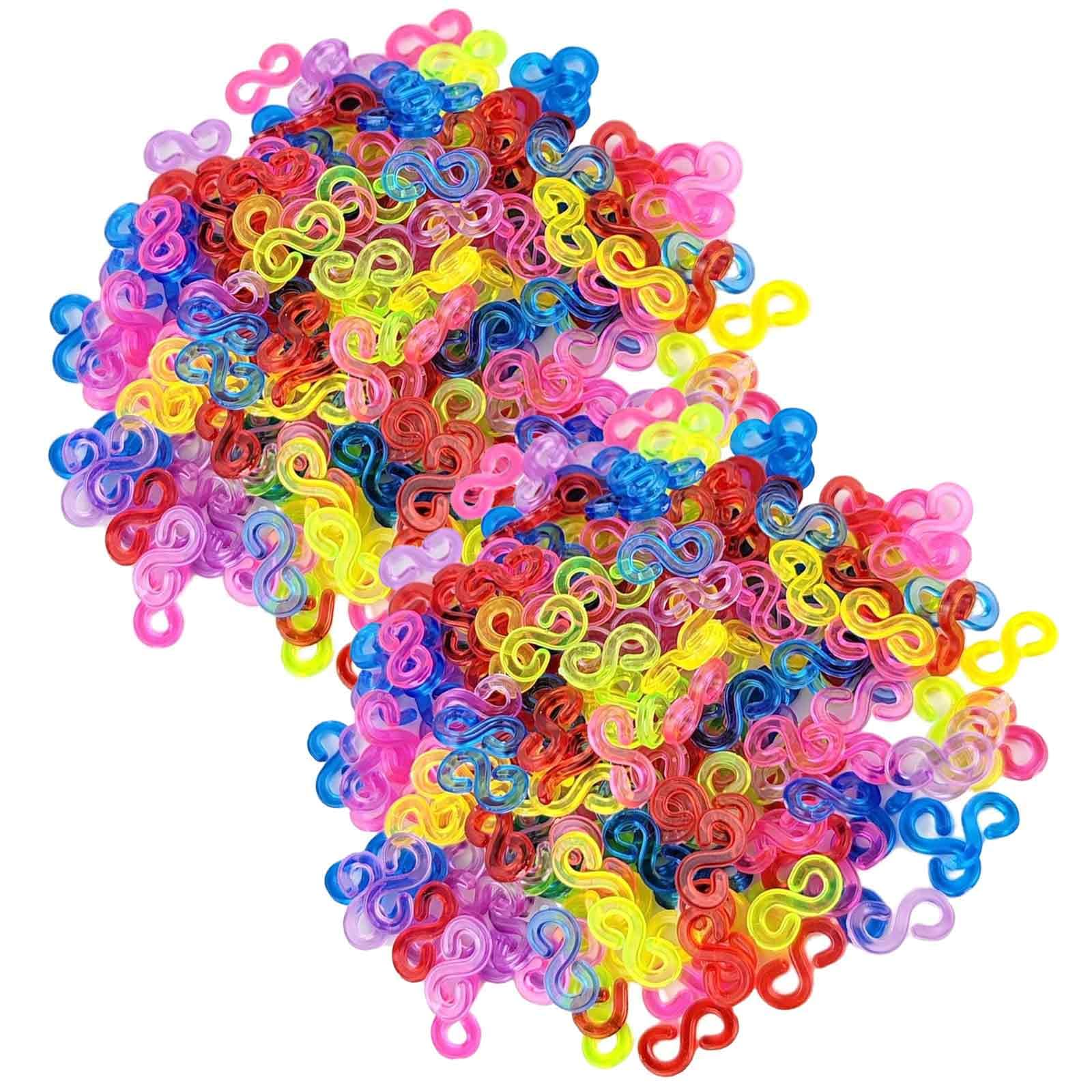 Umyeoqoyo No Loom Bands S Clips, 500 Pcs Colorful S Clips For Loom Rubber Bands, Band Connectors Refill Kit With Hooks, For Diy Bracelet And Jewelry Making Accessories Crafters
