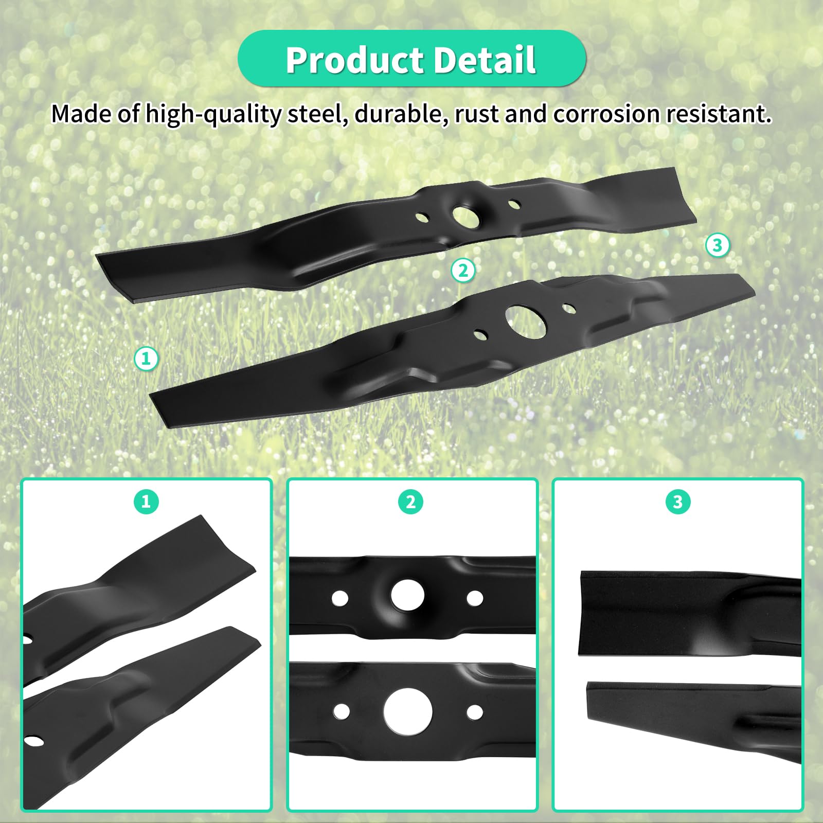 Kit de cuchillas de cortacésped 72511-VE1-020 y 72531-VE2-020, cuchillas de cortacésped para cubierta de 21 pulgadas, compatible con Honda HRB215 HRB216 HRB217 HRM215 HRR216 HRS216 HRT216