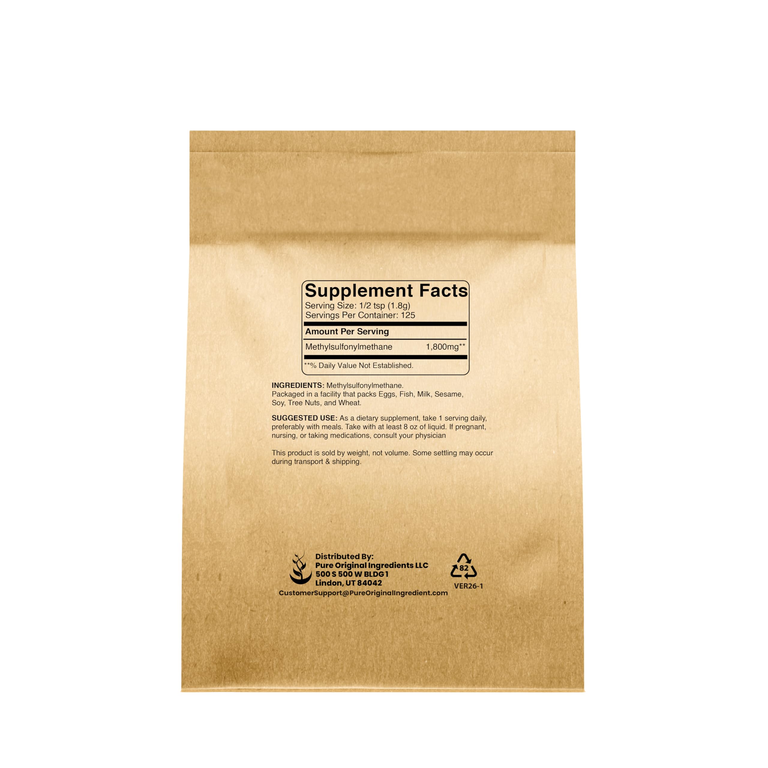 PURE ORIGINAL INGREDIENTS, Methylsulfonylmethane Powder, 8 Oz — Amazon image 2